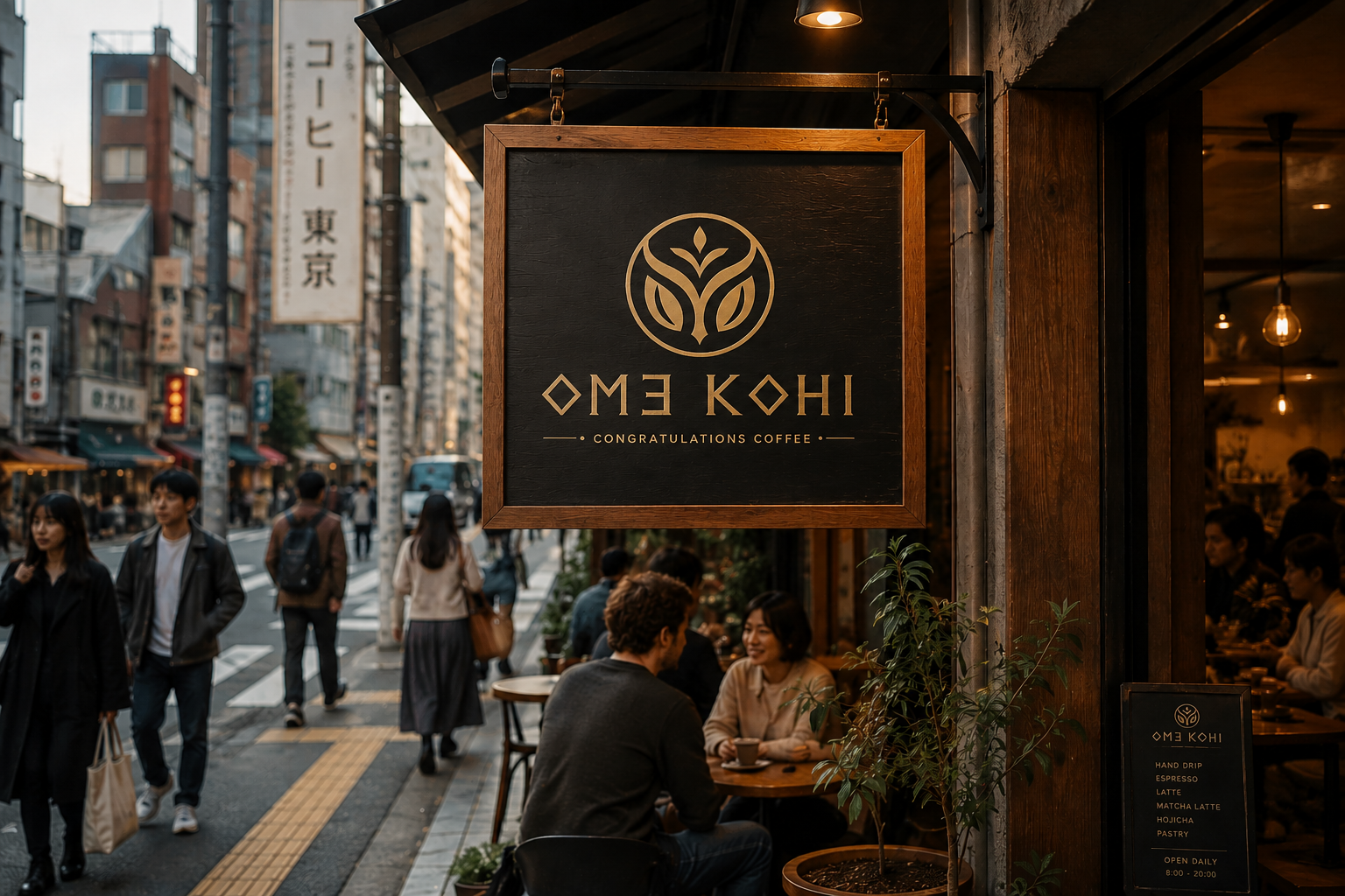 Ome Kohi cafe sign Tokyo