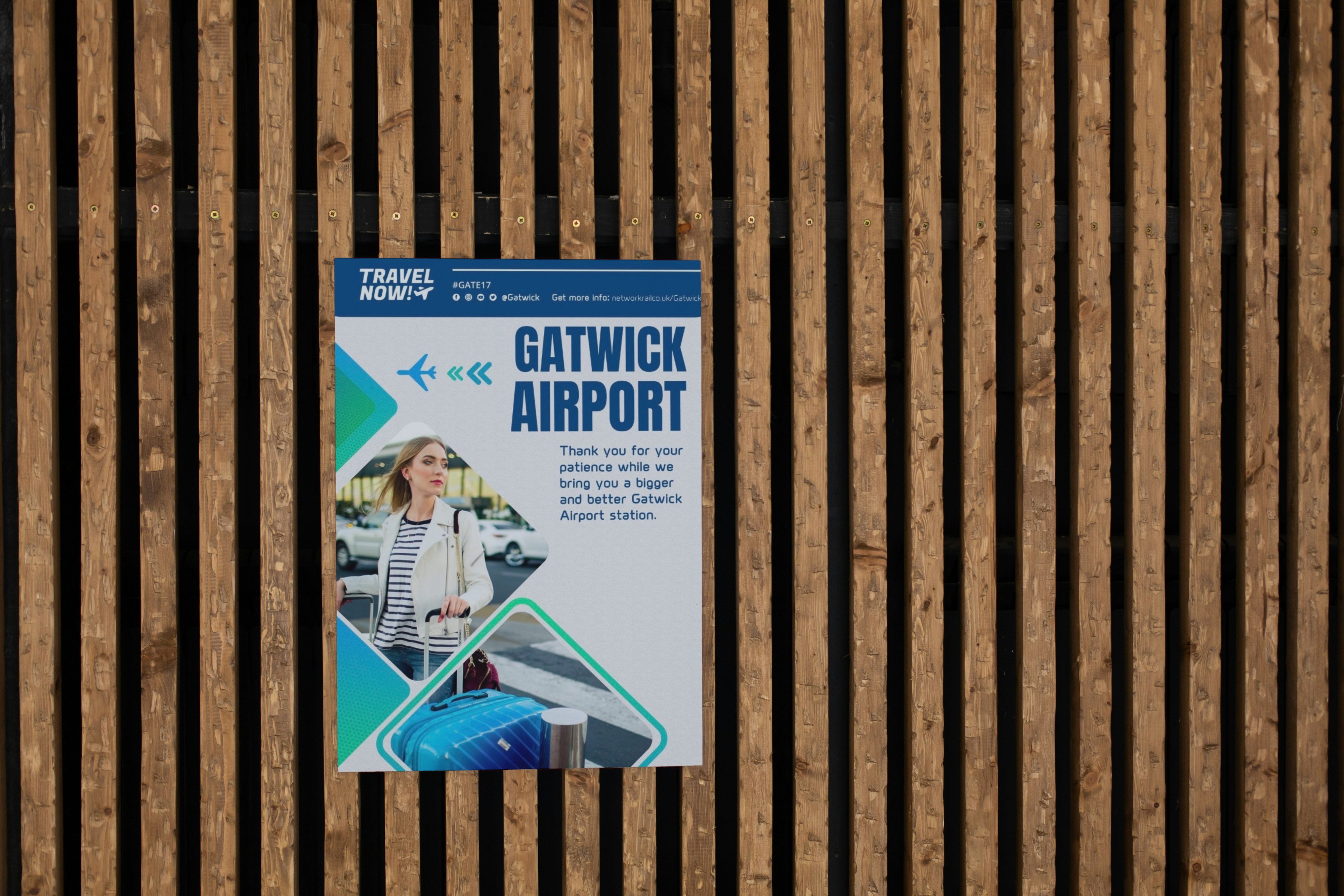 Network Rail Gatwick poster in situ